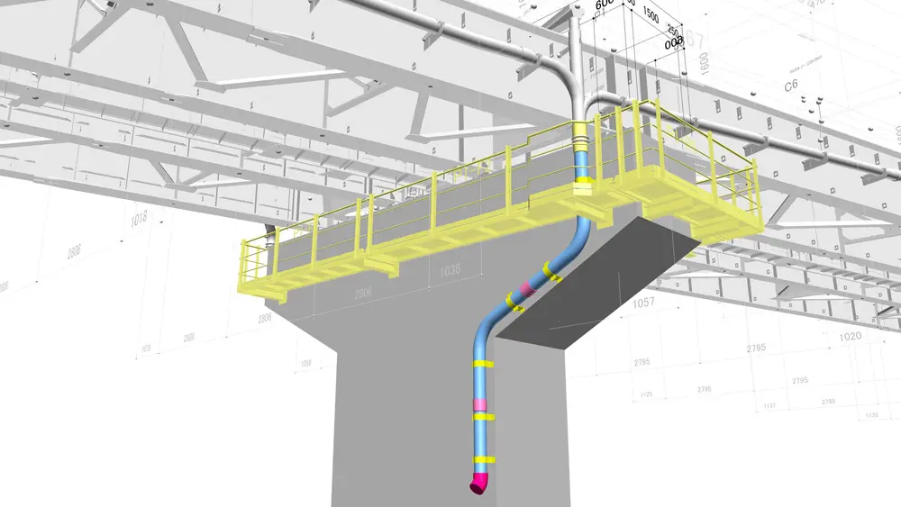 CIM-GIRDERとの統合モデル例:橋脚の3Dモデル CIM-GIRDERとの統合モデル例:橋脚の3Dモデル