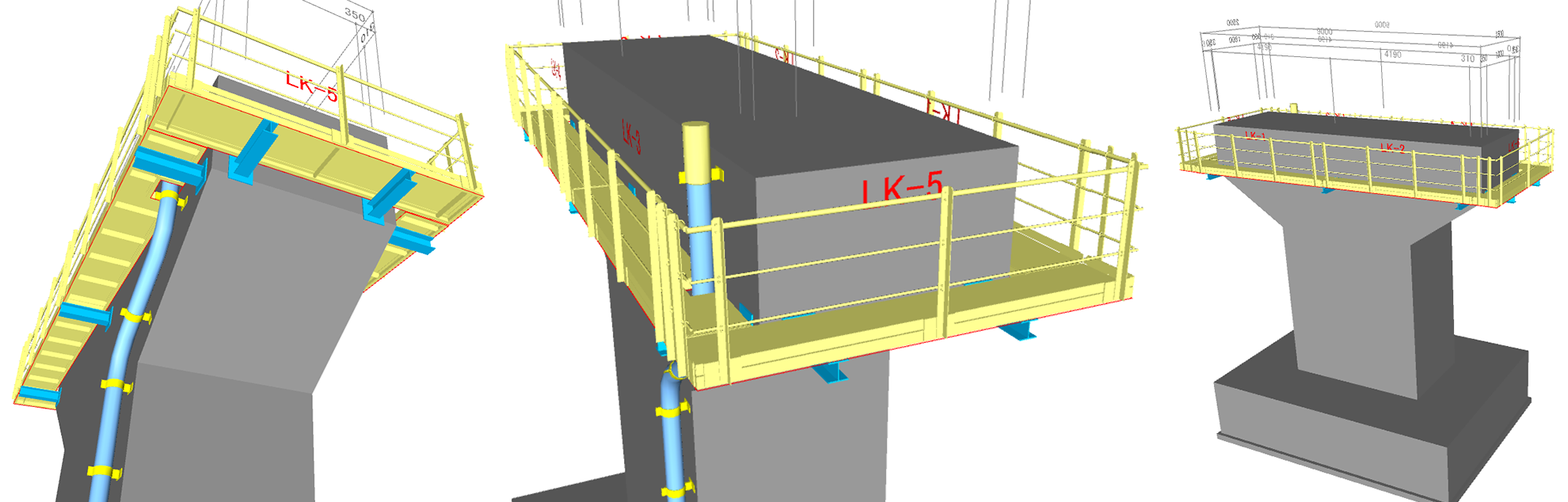 下部工付属物CIMシステム「CIM-KABUKO」と「CIM-GIRDER」との統合モデル例